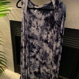 Sleeveless tiedye hooded cardigan